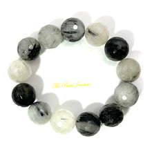 Load image into Gallery viewer, 750829-Natural-Black-Rutilated-Faceted-16mm-Stretchy-Bracelet-Women-Men