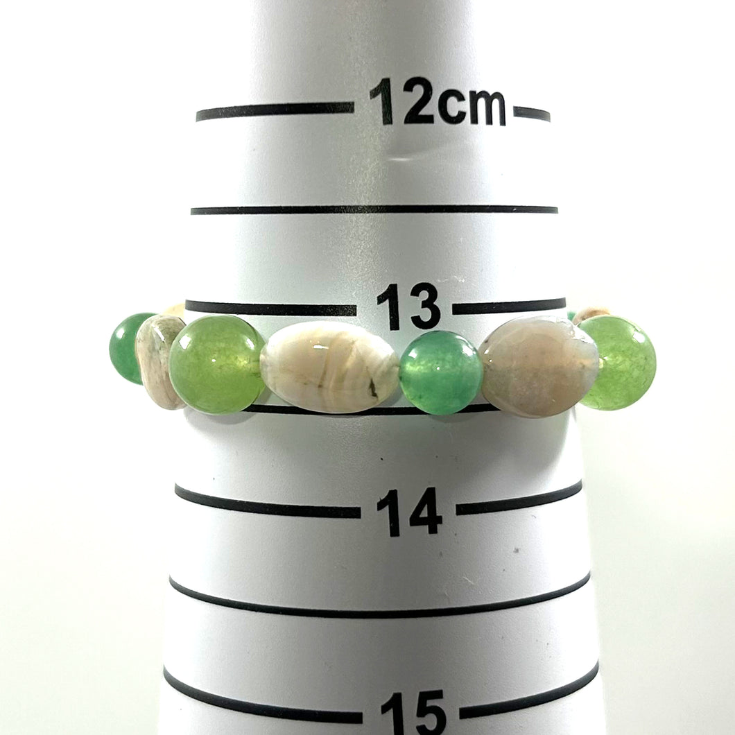 Green Aventurine & Agate 10mm Stretch Bracelet