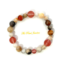 Load image into Gallery viewer, 759208-Watermelon-Tourmaline-Beaded-Agate-Bead-Stretchy-Bracelet