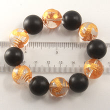 Load image into Gallery viewer, 759641-16mm-Bian-Stone-Crystal-Golden-Dragon-Beads-Endless-Elastic-Bracelet