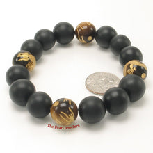 Load image into Gallery viewer, 759714-12mm-Bian-Stone-Tiger-eyes-Beads-Endless-Elastic-Bracelet