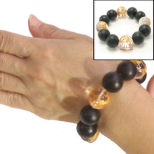 Load image into Gallery viewer, 759720-18mm-Bian-Stone-Crystal-Golden-Dragon-Beads-Endless-Elastic-Bracelet