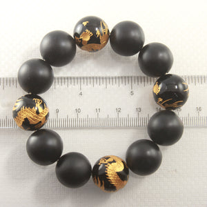 759721-18mm-Bian-Stone-Black-Onyx-Beads-Endless-Elastic-Bracelet