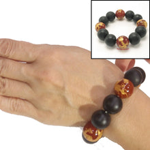 Load image into Gallery viewer, 759722-18mm-Bian-Stone-Red-Agate-Beads-Endless-Elastic-Bracelet