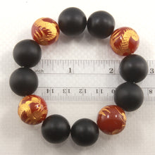 Load image into Gallery viewer, 759722-18mm-Bian-Stone-Red-Agate-Beads-Endless-Elastic-Bracelet