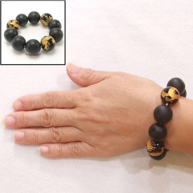 759891-18mm-Bian-Stone-Black-Onyx-Beads-Endless-Elastic-Bracelet