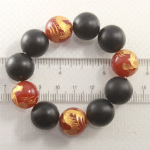 Load image into Gallery viewer, 759901-16mm-Bian-Stone-Red-Agate-Beads-Endless-Elastic-Bracelet