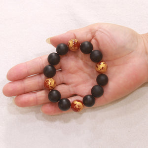 759906-14mm-Bian-Stone-Red-Agate-Beads-Endless-Elastic-Bracelet