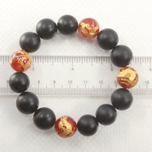 Load image into Gallery viewer, 759906-14mm-Bian-Stone-Red-Agate-Beads-Endless-Elastic-Bracelet