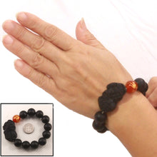 Load image into Gallery viewer, 759925R-Bian-Stone-Red-Ageate-Dragon-Beads-Pixiu-Carving-Endless-Elastic-Bracelet