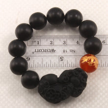 Load image into Gallery viewer, 759925R-Bian-Stone-Red-Ageate-Dragon-Beads-Pixiu-Carving-Endless-Elastic-Bracelet
