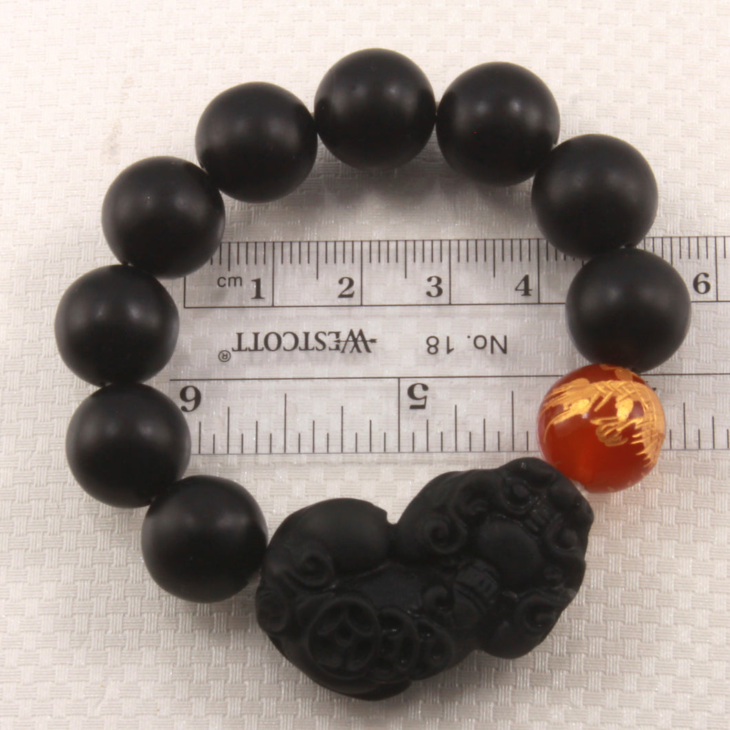 759925R-Bian-Stone-Red-Ageate-Dragon-Beads-Pixiu-Carving-Endless-Elastic-Bracelet