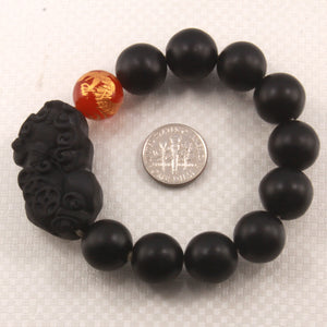 759925R-Bian-Stone-Red-Ageate-Dragon-Beads-Pixiu-Carving-Endless-Elastic-Bracelet