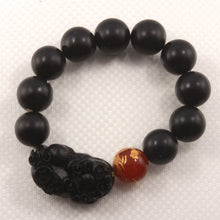 Load image into Gallery viewer, 759927R-Bian-Stone-Red-Agate-Golden-Dragon-Beads-Pixiu-Carving-Endless-Elastic-Bracelet