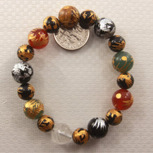 Load image into Gallery viewer, 759931-Genuine-Mix-Gemstone-Engraving-Dragon-Bead-Endless-Bracelet