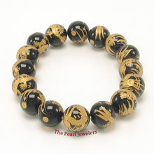 Load image into Gallery viewer, 759940-Genuine-Black-Onyx-Engraving-Dragon-Bead-Endless-Bracelet