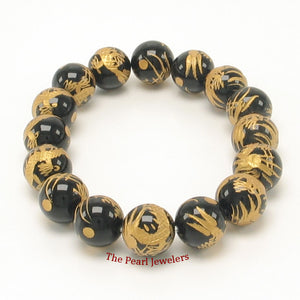 759940-Genuine-Black-Onyx-Engraving-Dragon-Bead-Endless-Bracelet