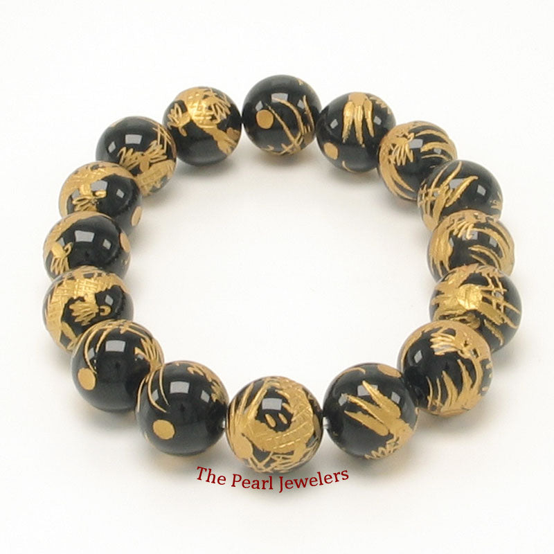 759940-Genuine-Black-Onyx-Engraving-Dragon-Bead-Endless-Bracelet