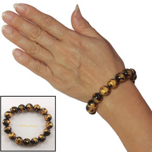 Load image into Gallery viewer, 759942-12mm-Black-Onyx-Engraving-Golden-Dragon-Beads-Bracelet