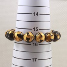 Load image into Gallery viewer, 759944-14mm-Black-Onyx-Engraving-Golden-Dragon-Beads-Bracelet