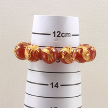 Load image into Gallery viewer, 759954-Red-Agate-Engraving-Dragon-Beads-Endless-Elastic-Bracelet