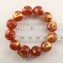Load image into Gallery viewer, 759954-Red-Agate-Engraving-Dragon-Beads-Endless-Elastic-Bracelet