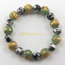 Load image into Gallery viewer, 759955-Aventurine-Onyx-Engraving-Dragon-Beads-Endless-Elastic-Bracelet