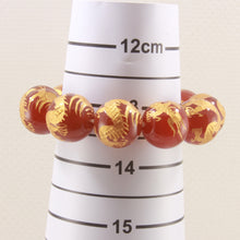 Load image into Gallery viewer, 759956-Red-Agate-Engraving-Dragon-Beads-Endless-Elastic-Bracelet