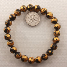 Load image into Gallery viewer, 759960-Genuine-Black-Onyx-Engraving-Dragon-8mm-Bead-Endless-Bracelet