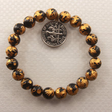 Load image into Gallery viewer, 759960-Genuine-Black-Onyx-Engraving-Dragon-8mm-Bead-Endless-Bracelet