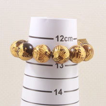 Load image into Gallery viewer, 759964-Elastic-14mm-Tiger-Eye-Engraving-Golden-Dragon-Beads-Bracelet