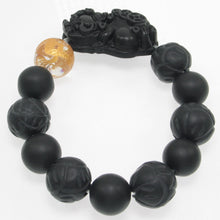 Load image into Gallery viewer, 759983-Bian-Stone-Crystal-Dragon-Beads-Pixiu-Carving-Endless-Elastic-Bracelet