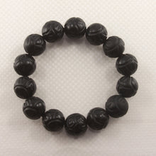 Load image into Gallery viewer, 759986-Bian-Stone-Lotus-Carving-Beads-Elastic-Endless-Bracelet