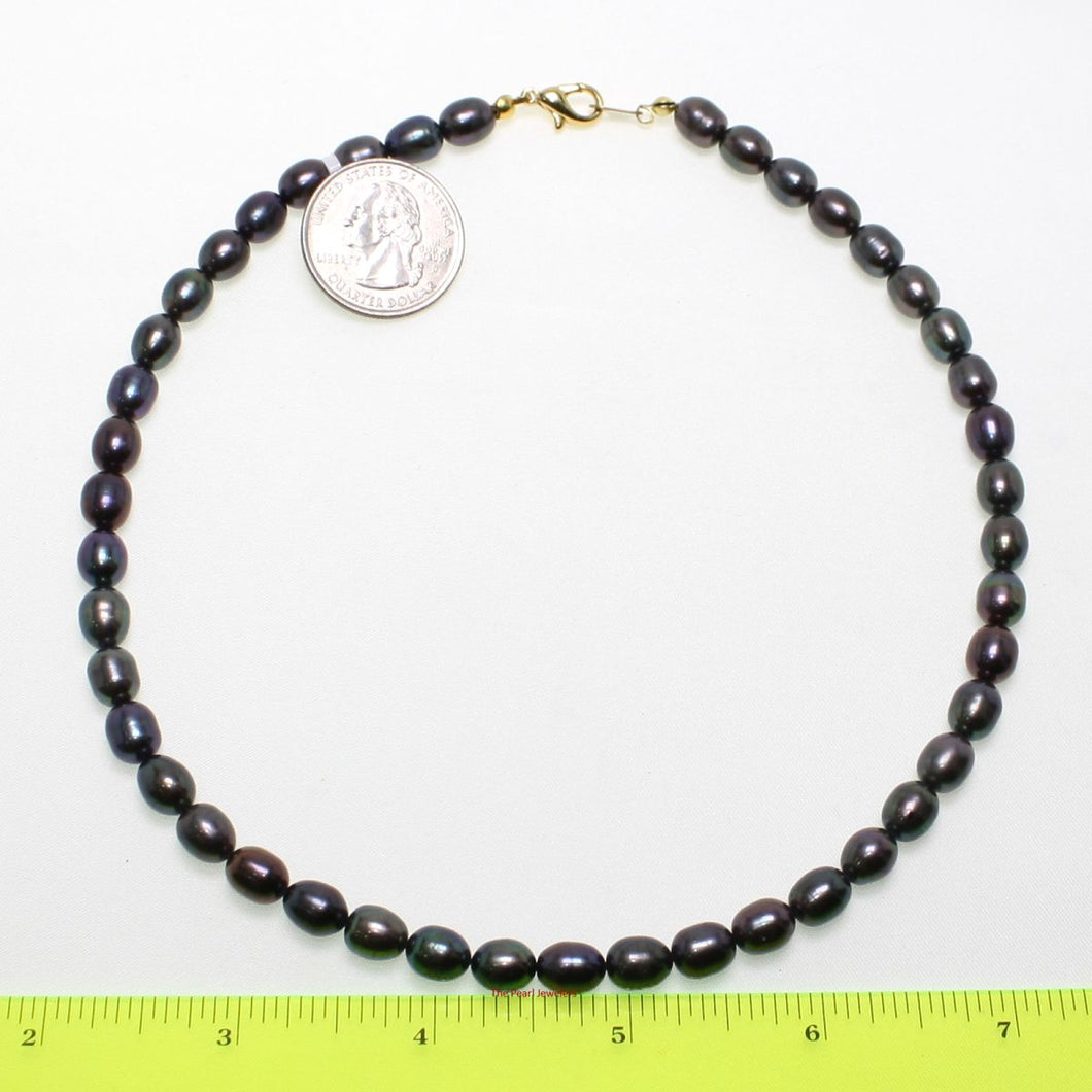 Peacock Black Freshwater Pearl Necklace with Alloy Lobster Clasp