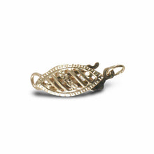 Load image into Gallery viewer, 14K Yellow Gold Marquise Filigree Fish Hook Safety Clasp