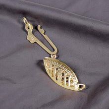 Load image into Gallery viewer, 14K Yellow Gold Marquise Filigree Fish Hook Safety Clasp
