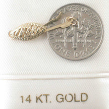 Load image into Gallery viewer, 14K Y/G Marquise Filigree Fish Hook Clasp w/ Close Jump Rings