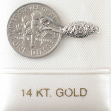Load image into Gallery viewer, 14K White Gold Marquise Filigree Fish Hook Clasp w/ Close Jump Rings