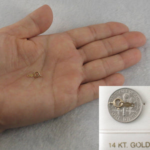 14K Yellow Gold Spring Ring Clasp (5mm) with Chain Tag