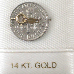 14K Yellow Gold Spring Ring Clasp (5mm) with Chain Tag