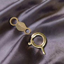 Load image into Gallery viewer, 14K Yellow Gold Spring Ring Clasp (5mm) with Chain Tag