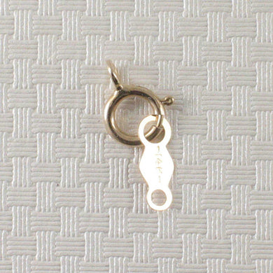14K Yellow Gold Spring Ring Clasp (5mm) with Chain Tag