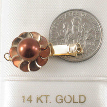 Load image into Gallery viewer, 14K Yellow Gold Chocolate Cultured Pearl Clasp w/ Closed Jump Rings