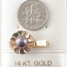Load image into Gallery viewer, 14K Yellow Gold Black-Gray Cultured Pearl Clasp w/ Closed Jump Rings