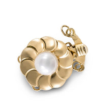 Load image into Gallery viewer, 14K Yellow Gold Double Strand (2 Rows) White Cultured Pearl Clasp