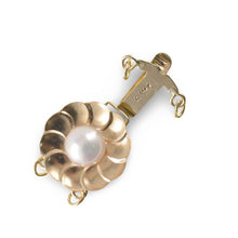 Load image into Gallery viewer, 14K Yellow Gold Double Strand (2 Rows) White Cultured Pearl Clasp