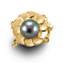 Load image into Gallery viewer, 14K Yellow Gold Double Strand (2 Rows) Blue-Gray Cultured Pearl Clasp