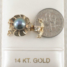 Load image into Gallery viewer, 14K Yellow Gold Double Strand (2 Rows) Blue-Gray Cultured Pearl Clasp