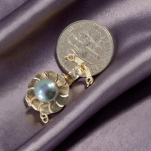 Load image into Gallery viewer, 14K Yellow Gold Double Strand (2 Rows) Blue-Gray Cultured Pearl Clasp