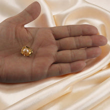Load image into Gallery viewer, 14K Yellow Gold Double Strand (2 Rows) Peach Cultured Pearl Clasp
